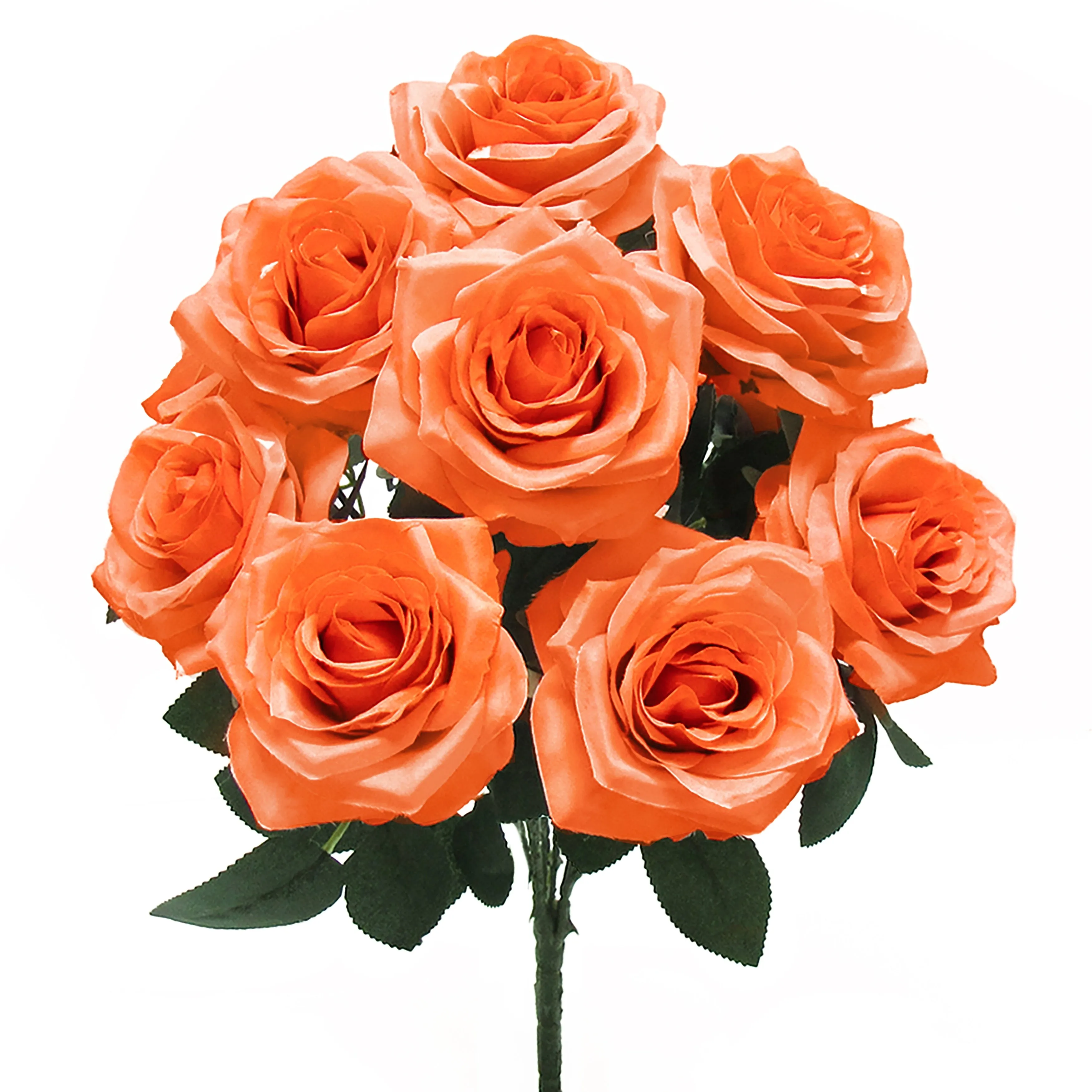 Set of 2 Artificial Queen Rose Flower Stem Bush Bouquet 18in