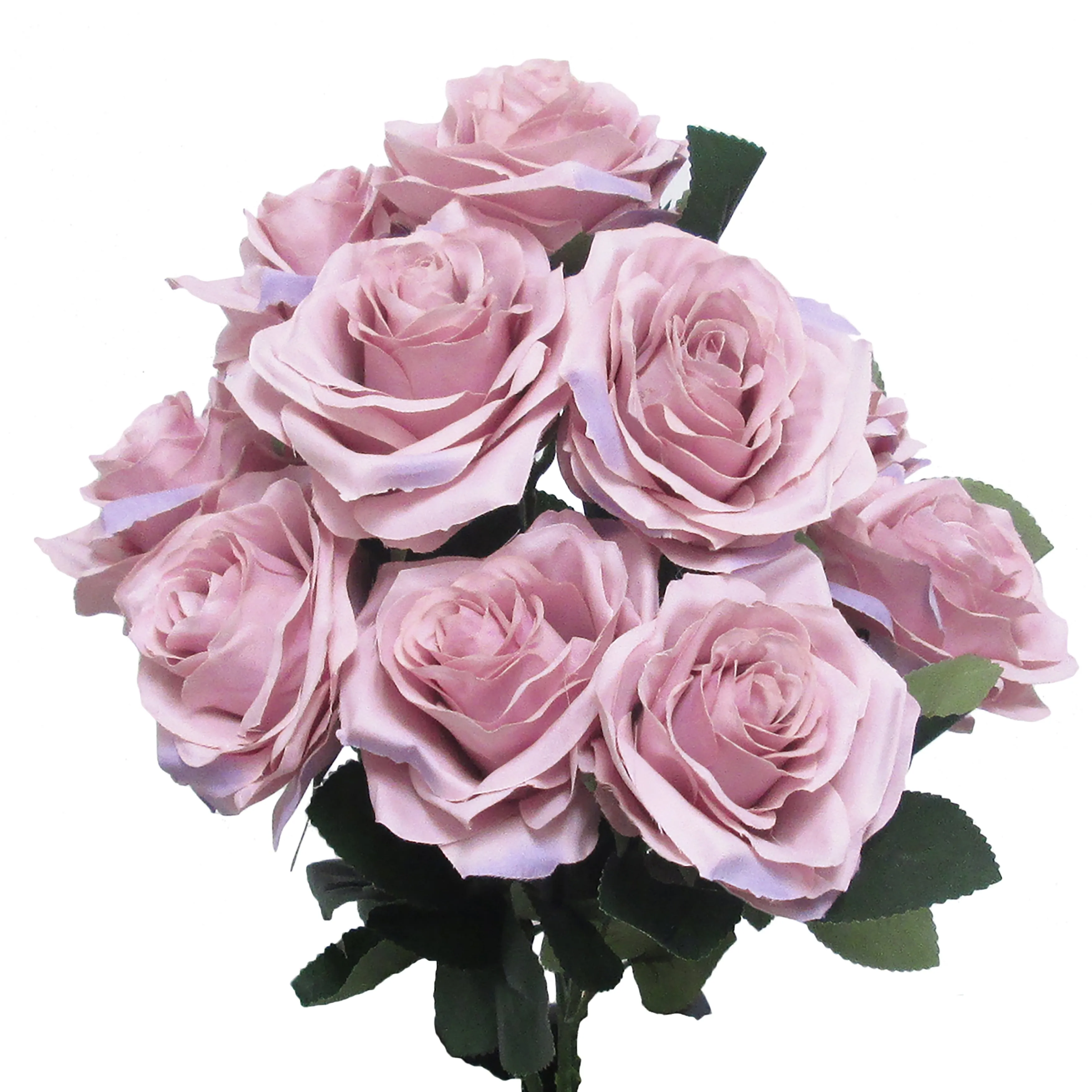 Set of 2 Artificial Queen Rose Flower Stem Bush Bouquet 18in