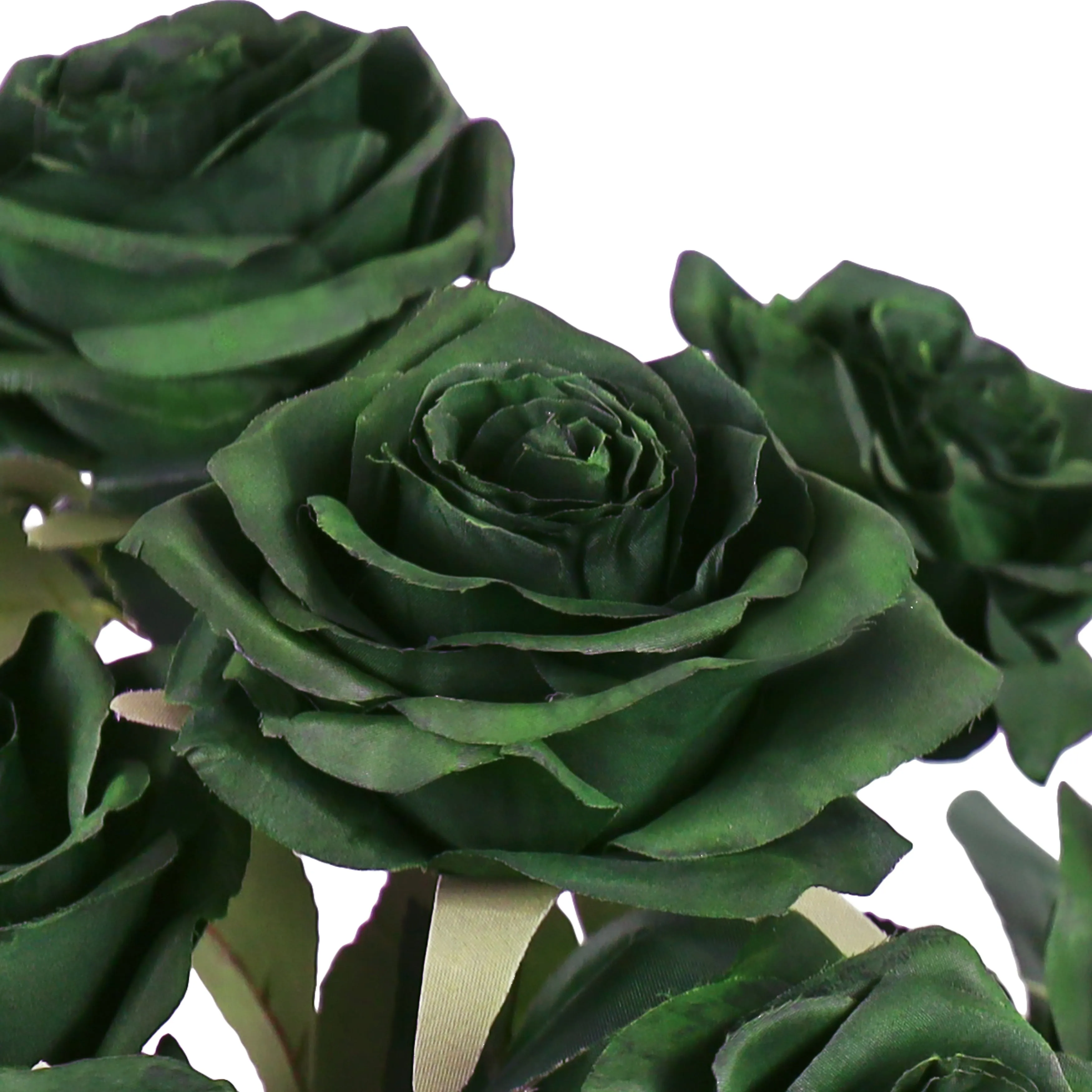 Set of 2 Artificial Queen Rose Flower Stem Bush Bouquet 18in