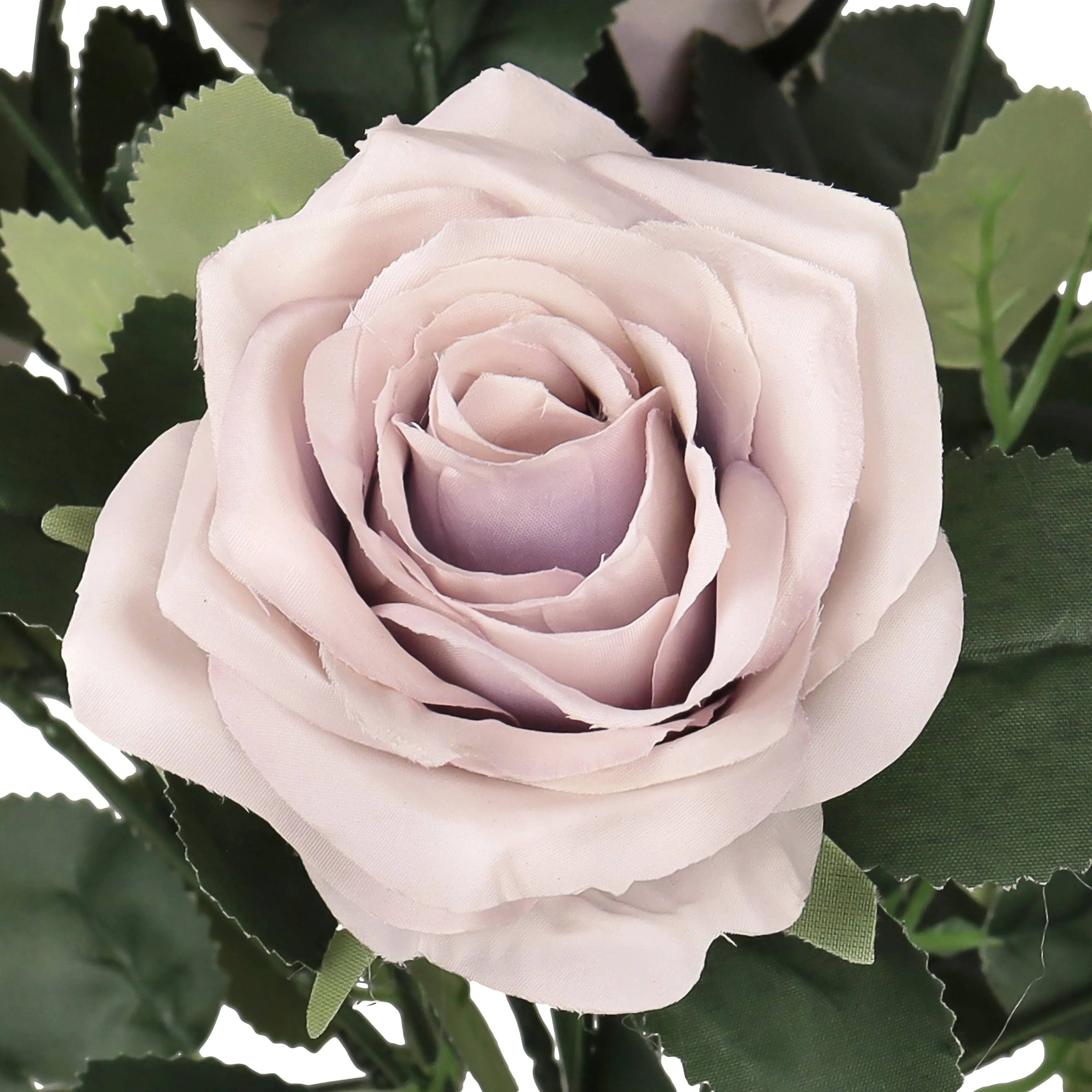 Set of 2 Artificial Queen Rose Flower Stem Bush Bouquet 18in