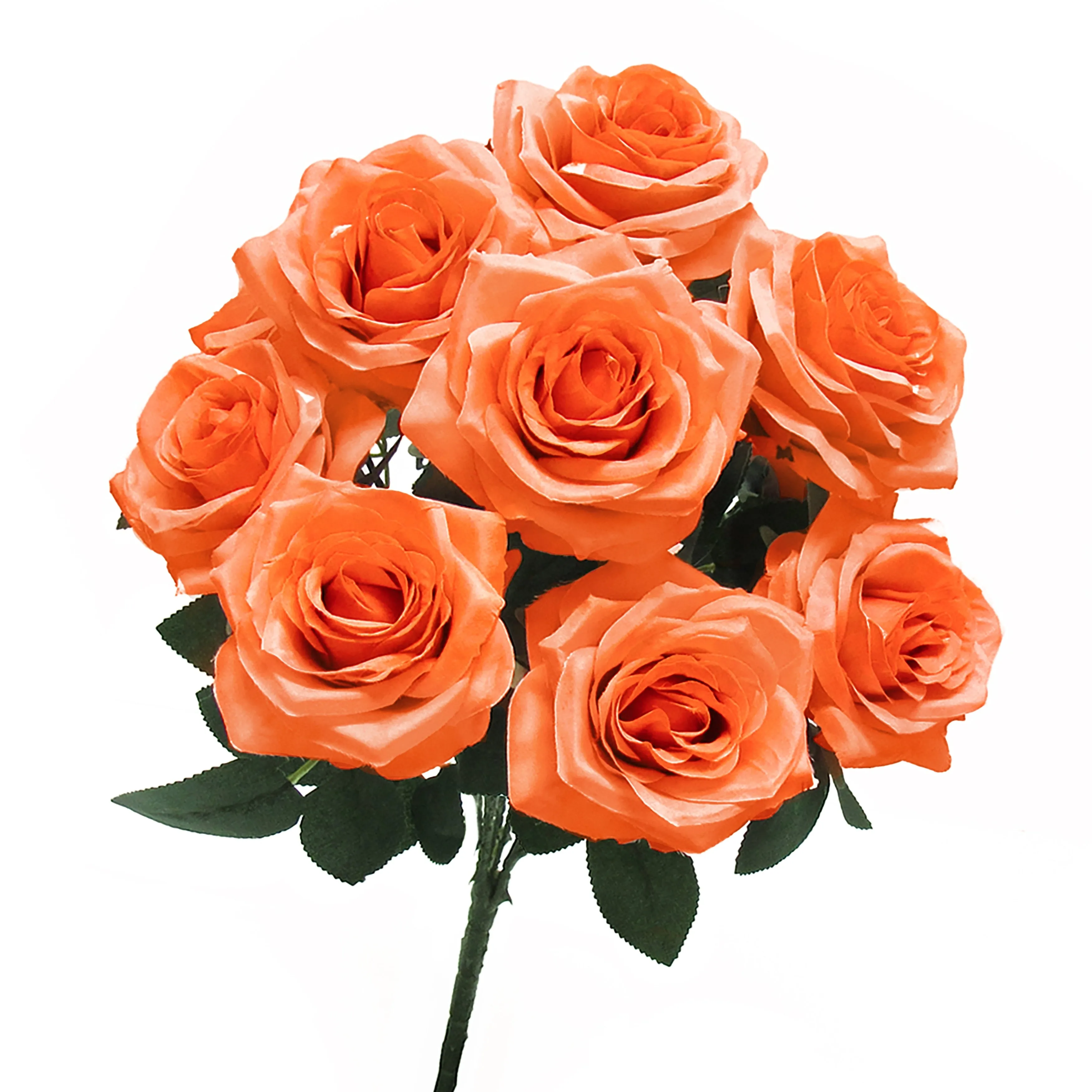 Set of 2 Artificial Queen Rose Flower Stem Bush Bouquet 18in