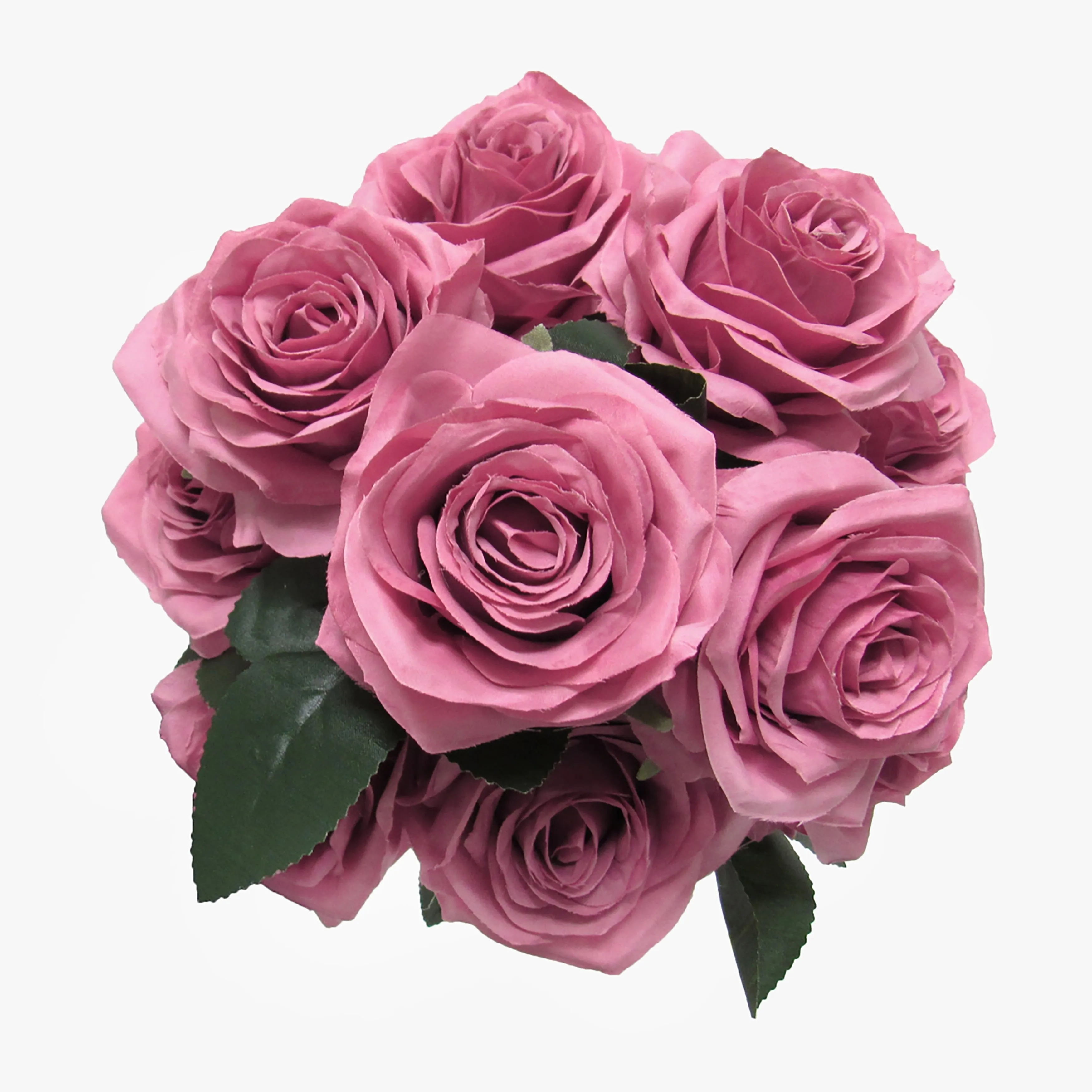 Set of 2 Artificial Queen Rose Flower Stem Bush Bouquet 18in
