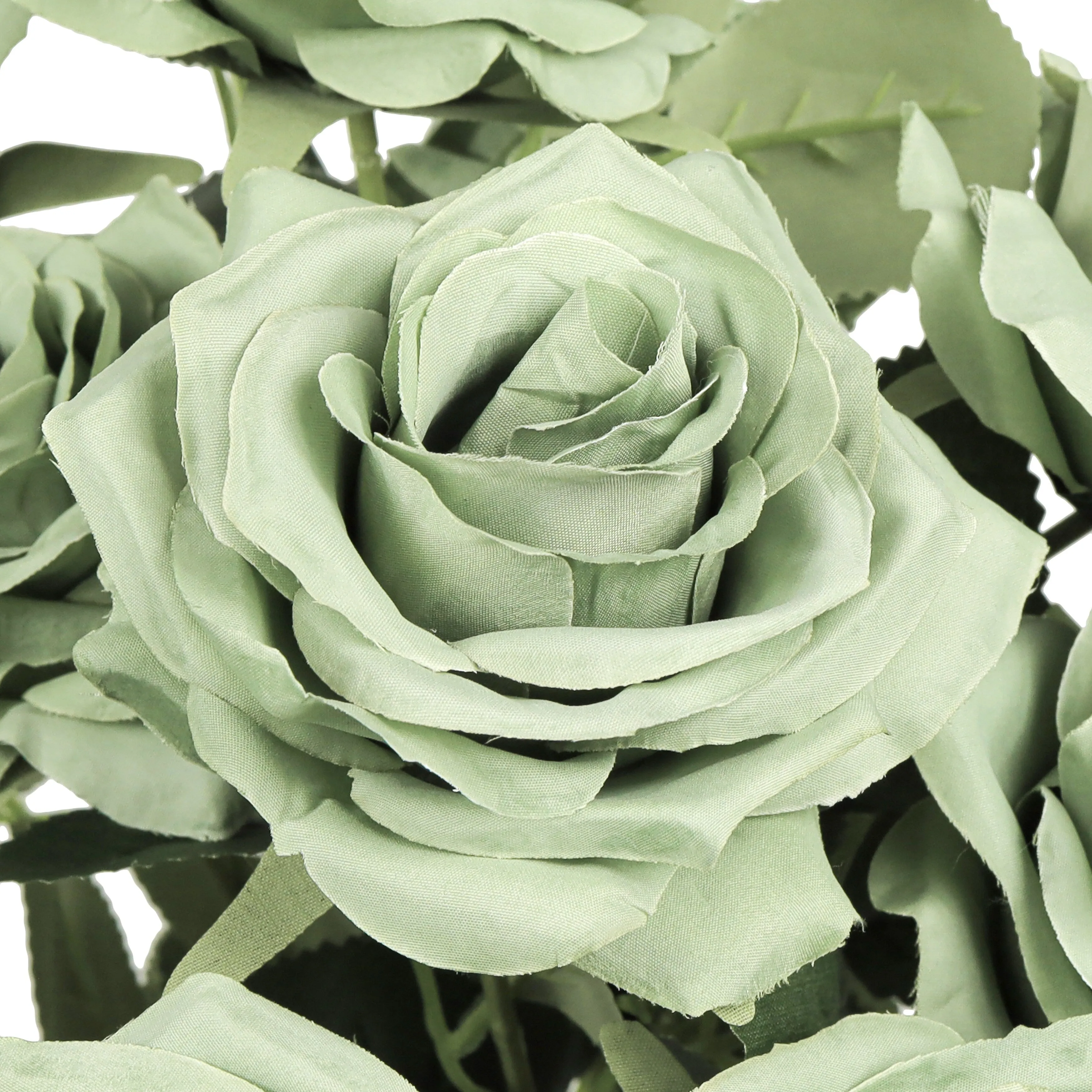 Set of 2 Artificial Queen Rose Flower Stem Bush Bouquet 18in