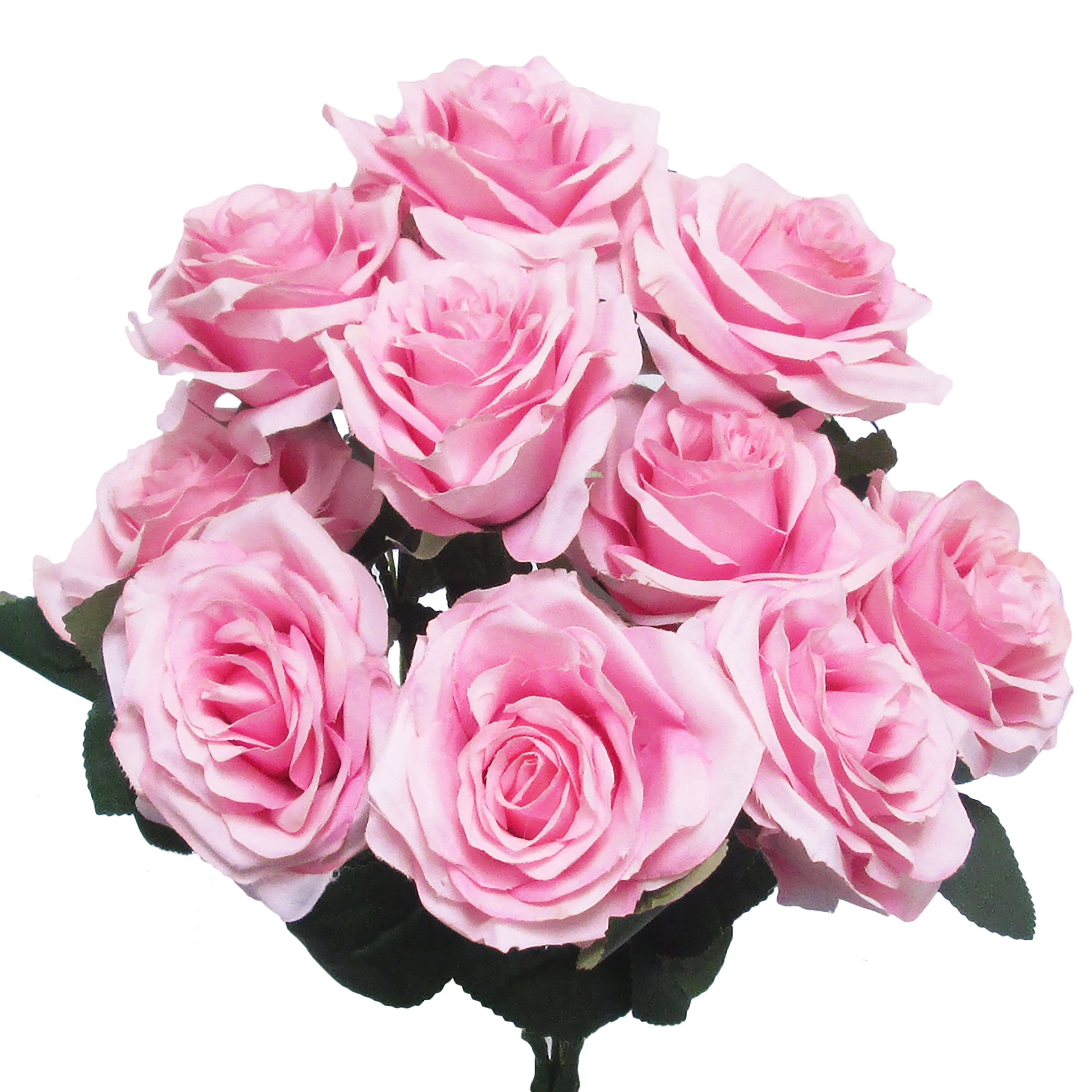 Set of 2 Artificial Queen Rose Flower Stem Bush Bouquet 18in
