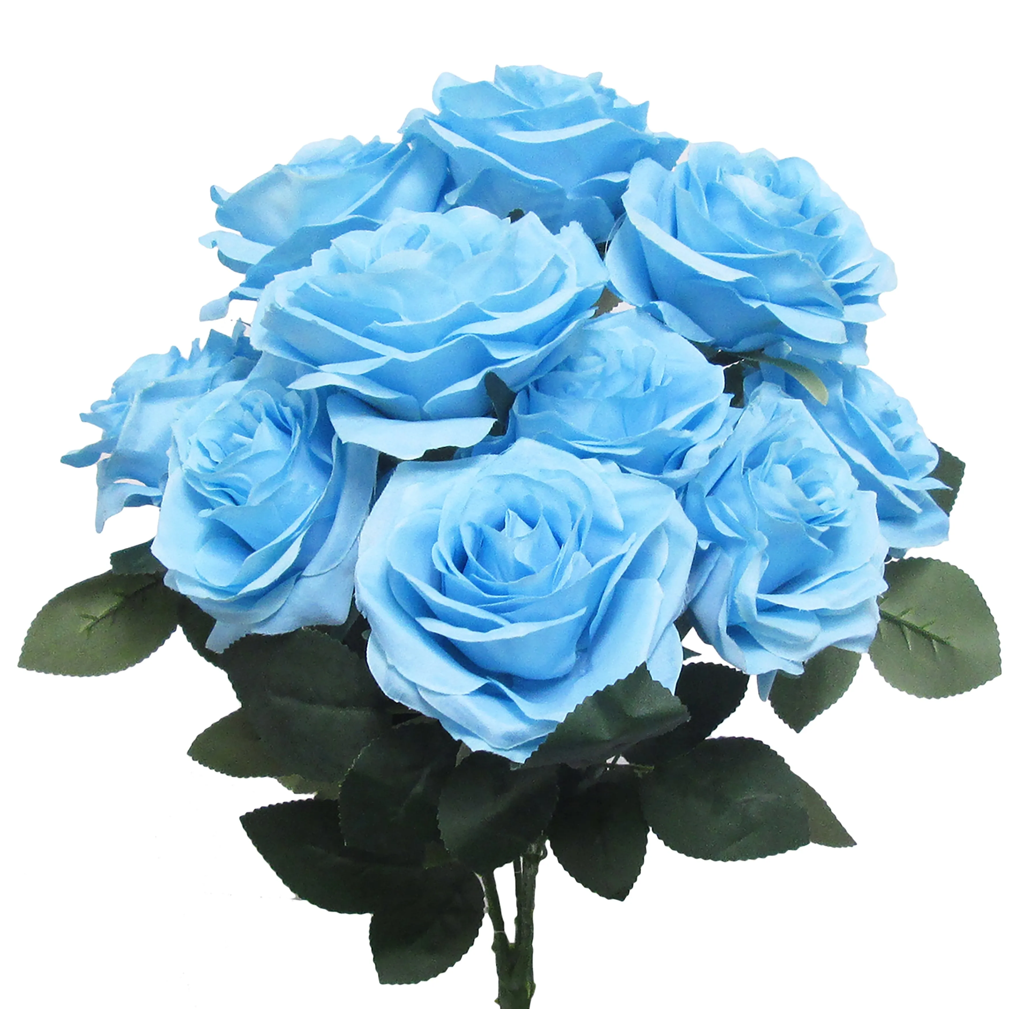 Set of 2 Artificial Queen Rose Flower Stem Bush Bouquet 18in