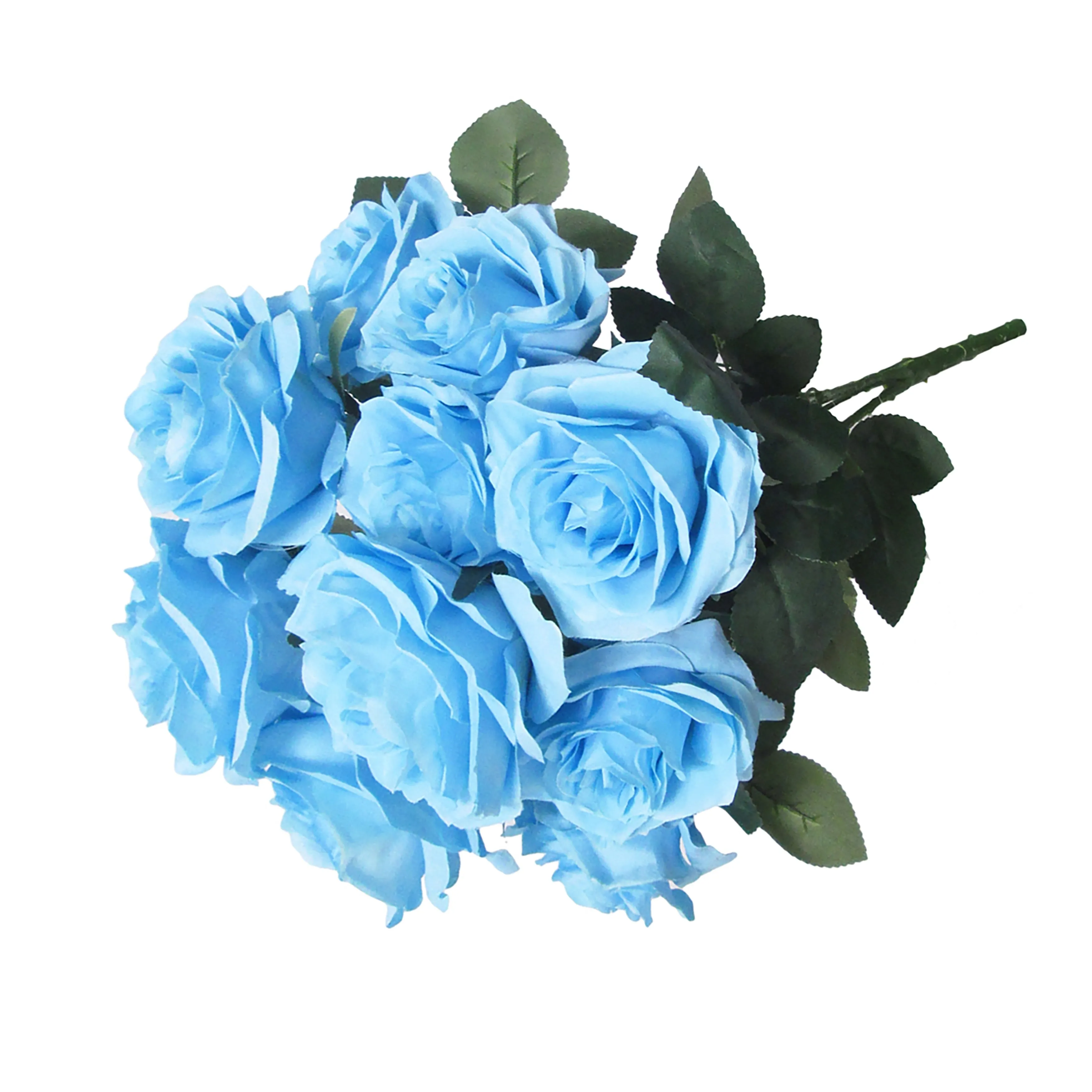 Set of 2 Artificial Queen Rose Flower Stem Bush Bouquet 18in
