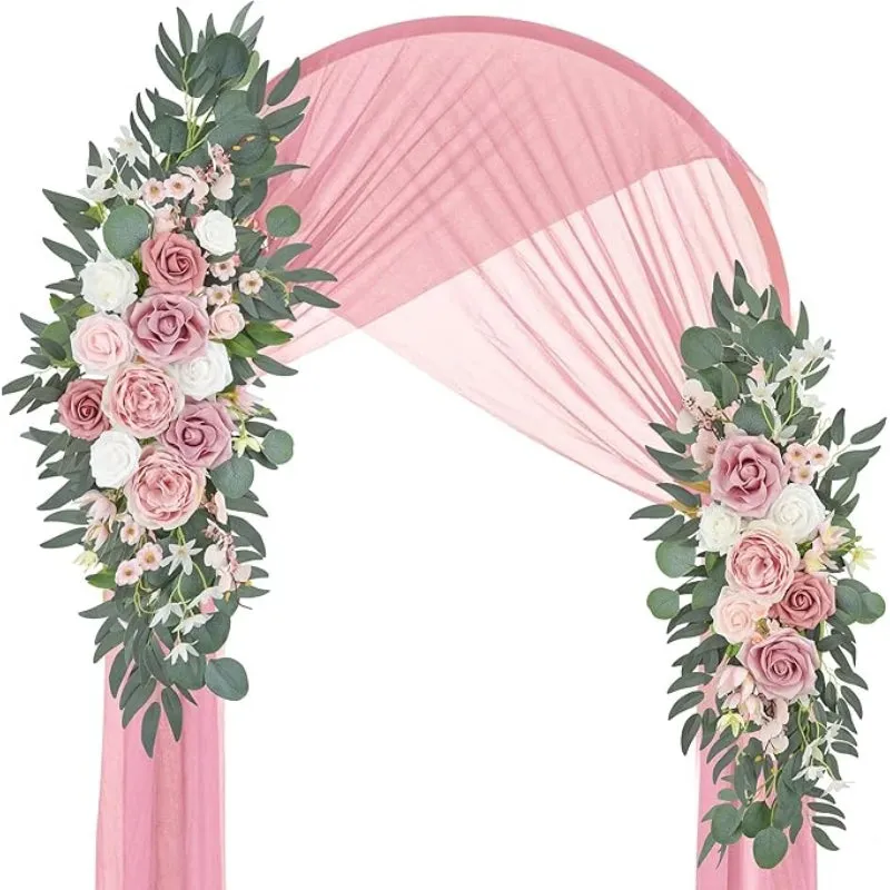 Set Of 2 Silk Floral Swags For Wedding Arch And Event Decor