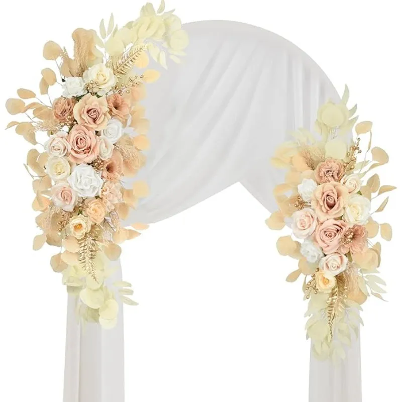 Set Of 2 Silk Floral Swags For Wedding Arch And Event Decor