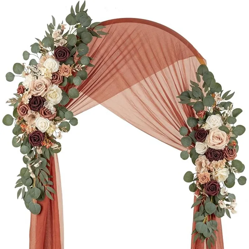 Set Of 2 Silk Floral Swags For Wedding Arch And Event Decor