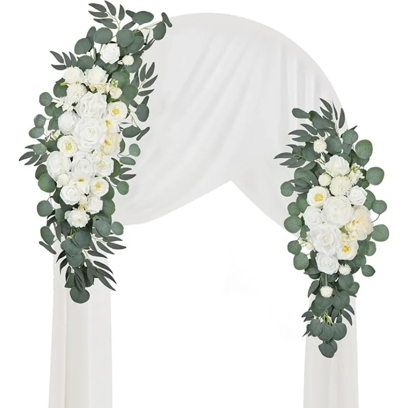 Set Of 2 Silk Floral Swags For Wedding Arch And Event Decor