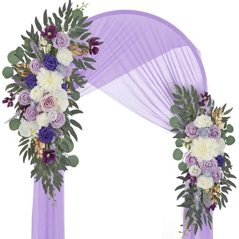 Set Of 2 Silk Floral Swags For Wedding Arch And Event Decor