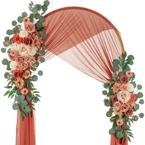 Set Of 2 Silk Floral Swags For Wedding Arch And Event Decor