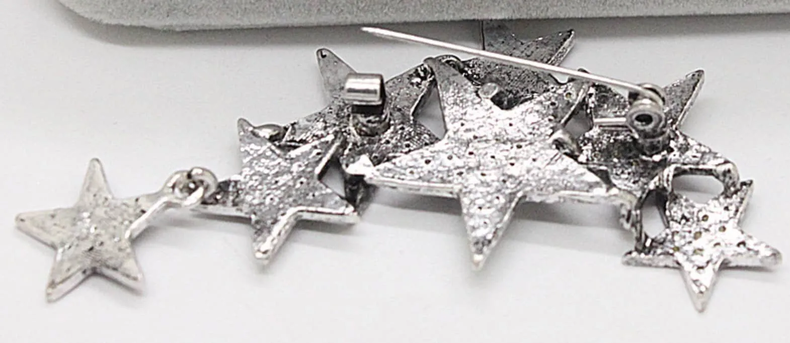 Seven stars brooch vintage look silver plated high end design broach pin a1 new