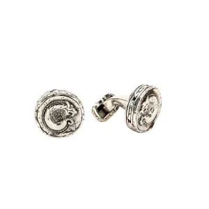 Silver or Silver and Bronze Dragon Coin Cufflinks