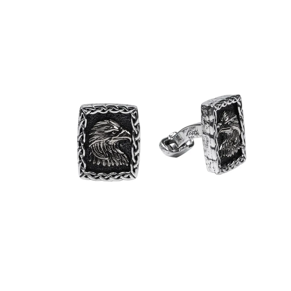 Silver or Silver and Bronze Eagle Cufflinks