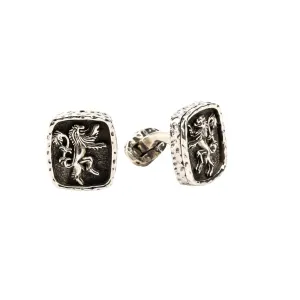 Silver or Silver and Bronze Lion Rampant Cufflinks