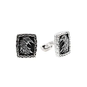 Silver or Silver and Bronze Raven Cufflinks