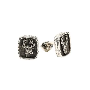 Silver or Silver and Bronze Stag Cufflinks