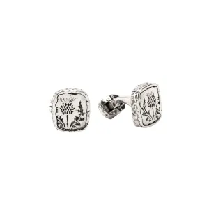 Silver or Silver and Bronze Thistle Cufflinks