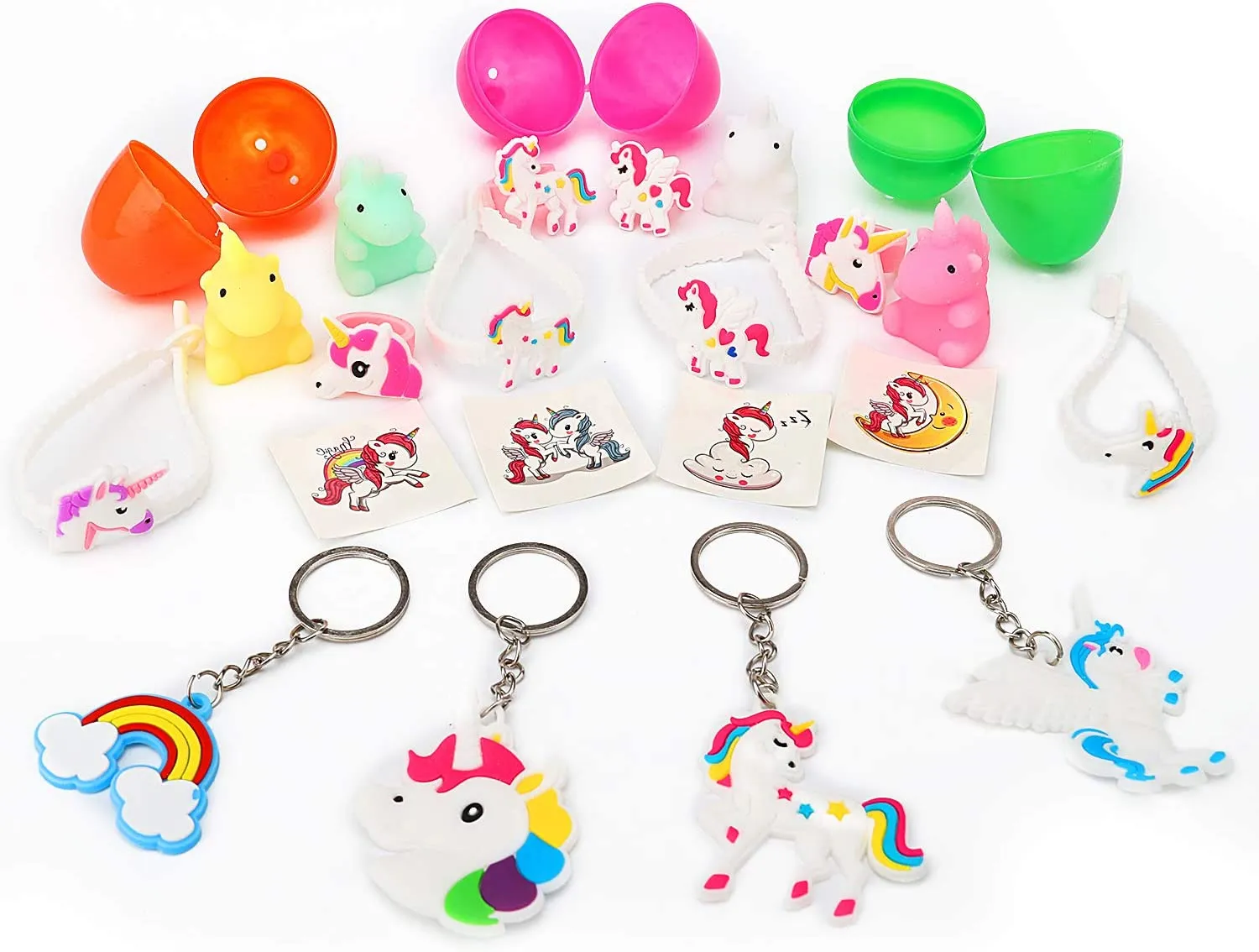 Sizonjoy 24 Pack Unicorn Filled Easter Eggs,Unicorn Surprise Plastic Eggs,for Easter Theme Party Favor,Basket Stuffers Fillers, Easter Eggs Hunt (24)
