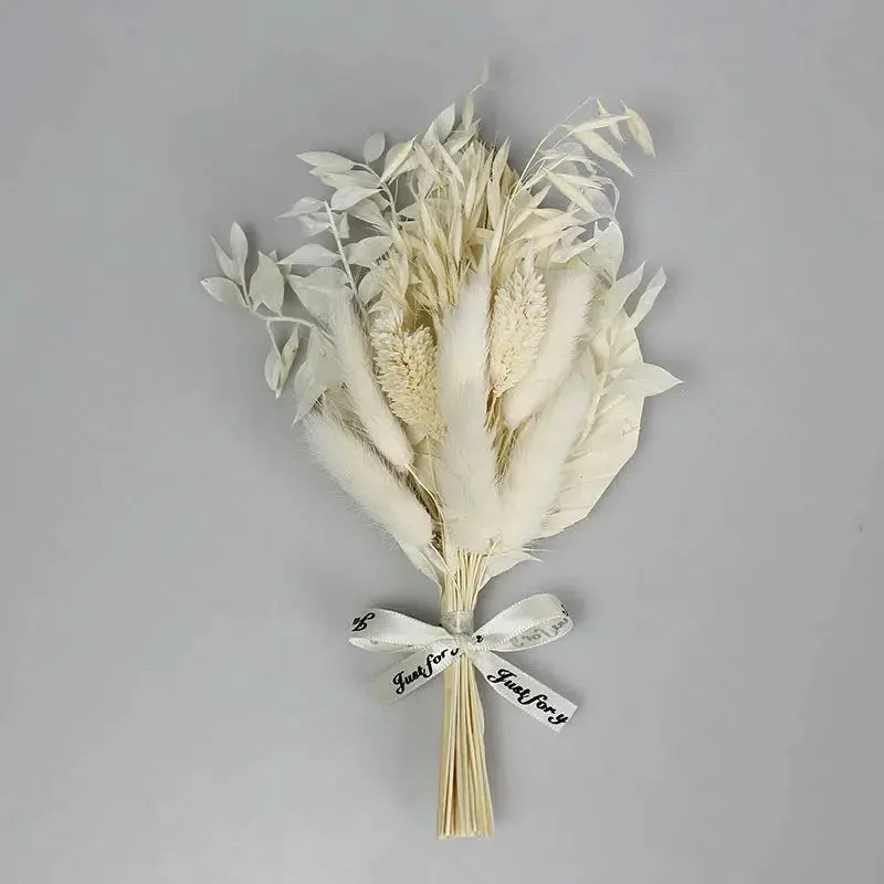 Small Bunch Dry Plant Wedding Bride Holding Flowers