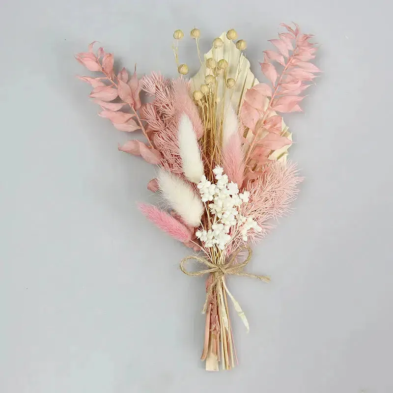Small Bunch Dry Plant Wedding Bride Holding Flowers