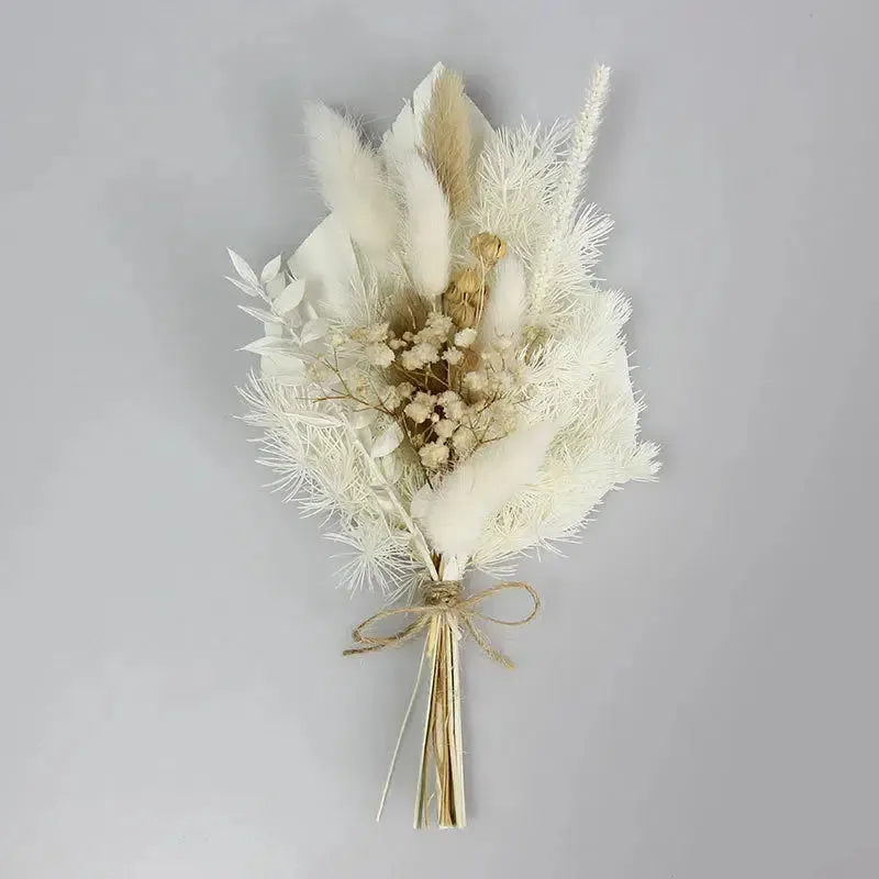 Small Bunch Dry Plant Wedding Bride Holding Flowers