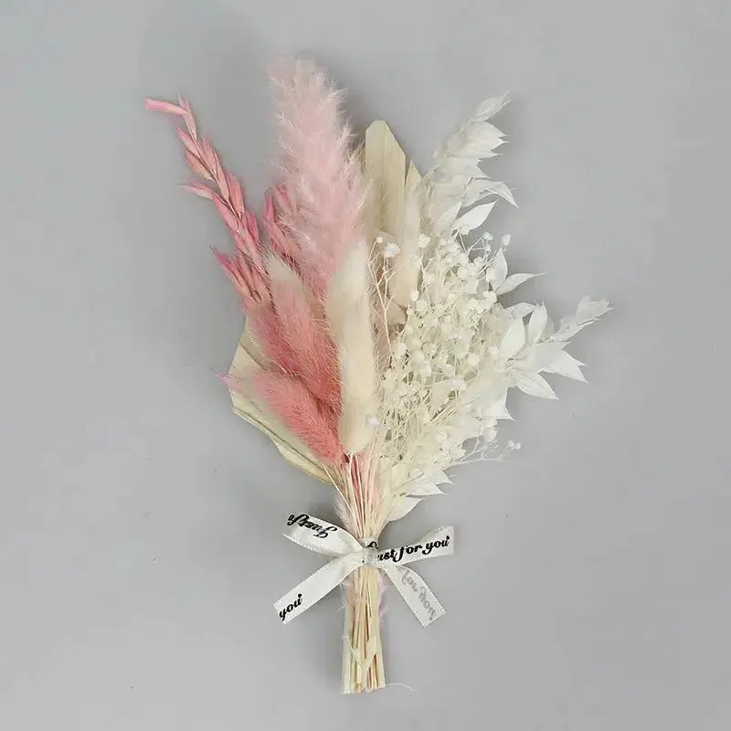Small Bunch Dry Plant Wedding Bride Holding Flowers