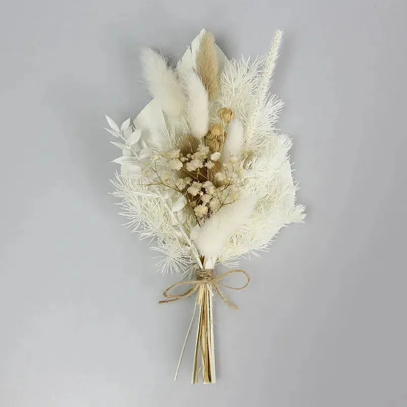 Small Bunch Dry Plant Wedding Bride Holding Flowers