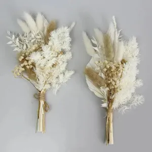 Small Bunch Dry Plant Wedding Bride Holding Flowers