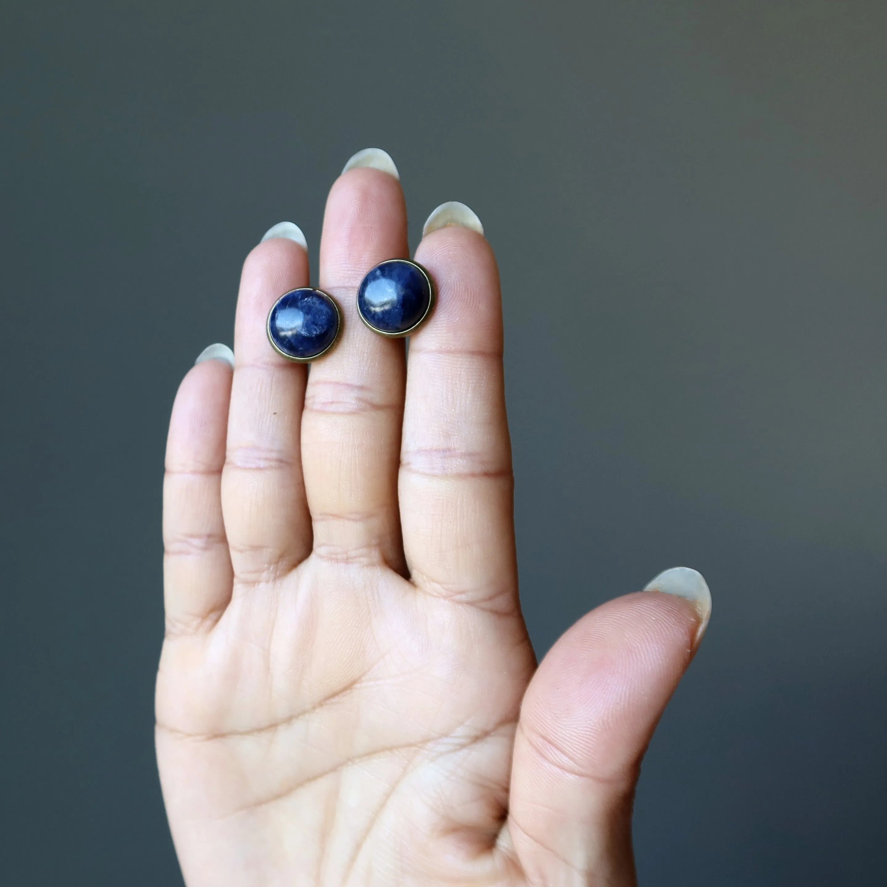 Sodalite Cufflinks Blue Professional Antiqued Bronze