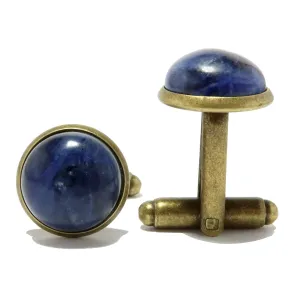 Sodalite Cufflinks Blue Professional Antiqued Bronze