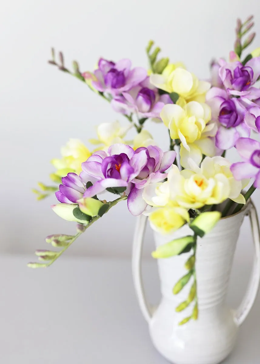 Soft Yellow Freesia Artificial Flowers