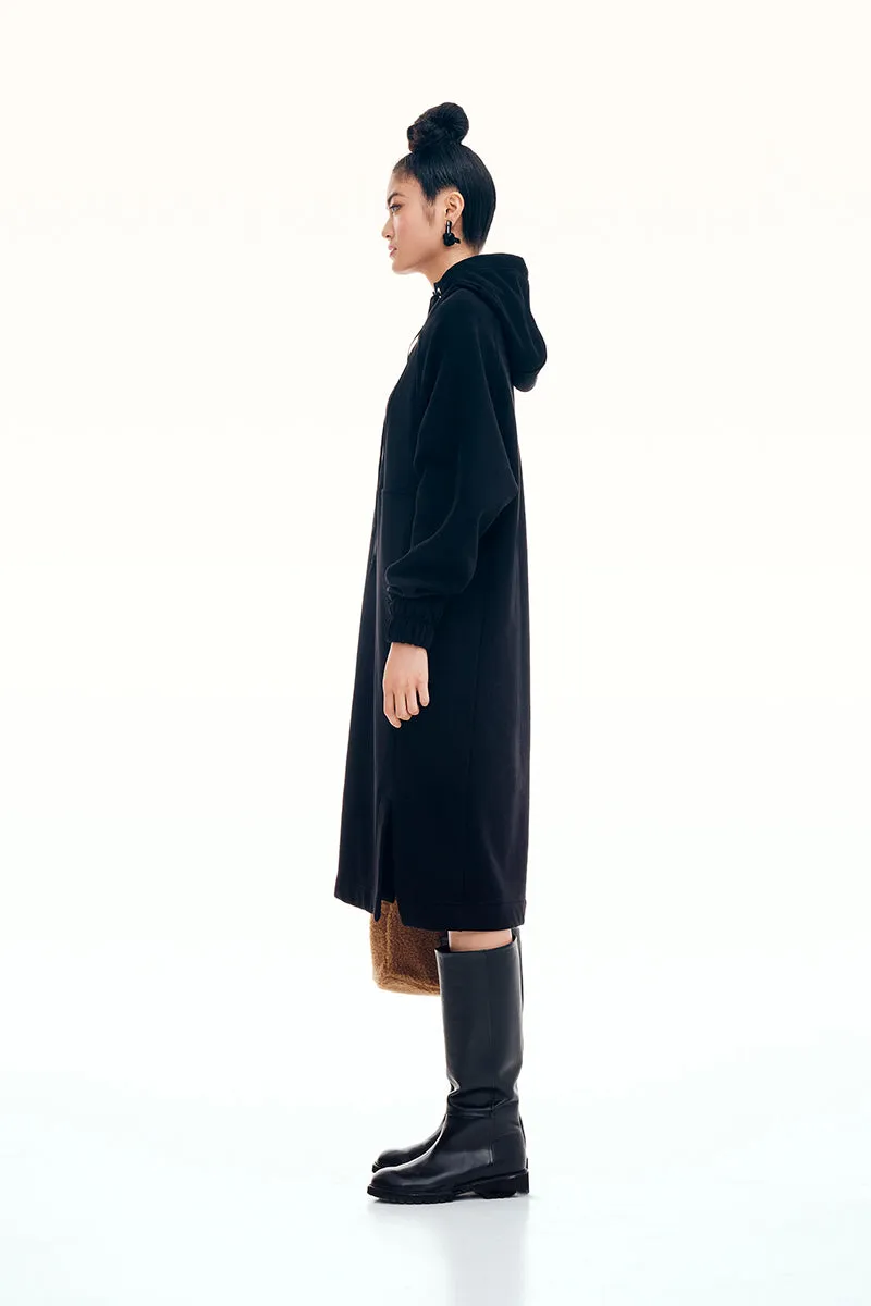 Sophisticated Neoprene Hoodie Dress | Relaxed Luxe Style
