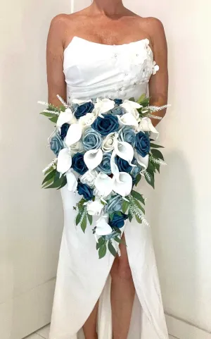 Steel Blue, Light Blue and White Wedding Flower Package