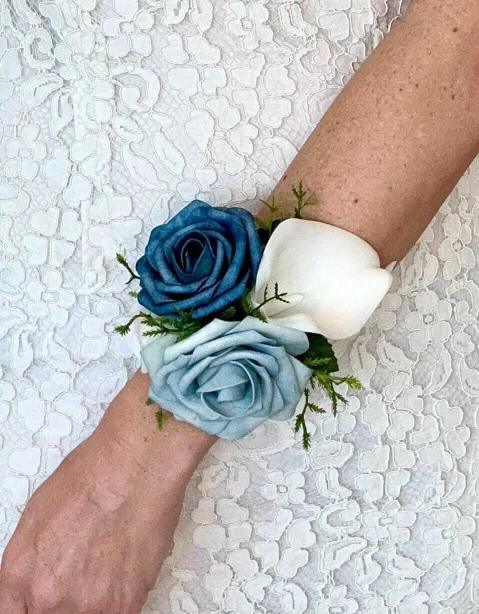 Steel Blue, Light Blue and White Wedding Flower Package