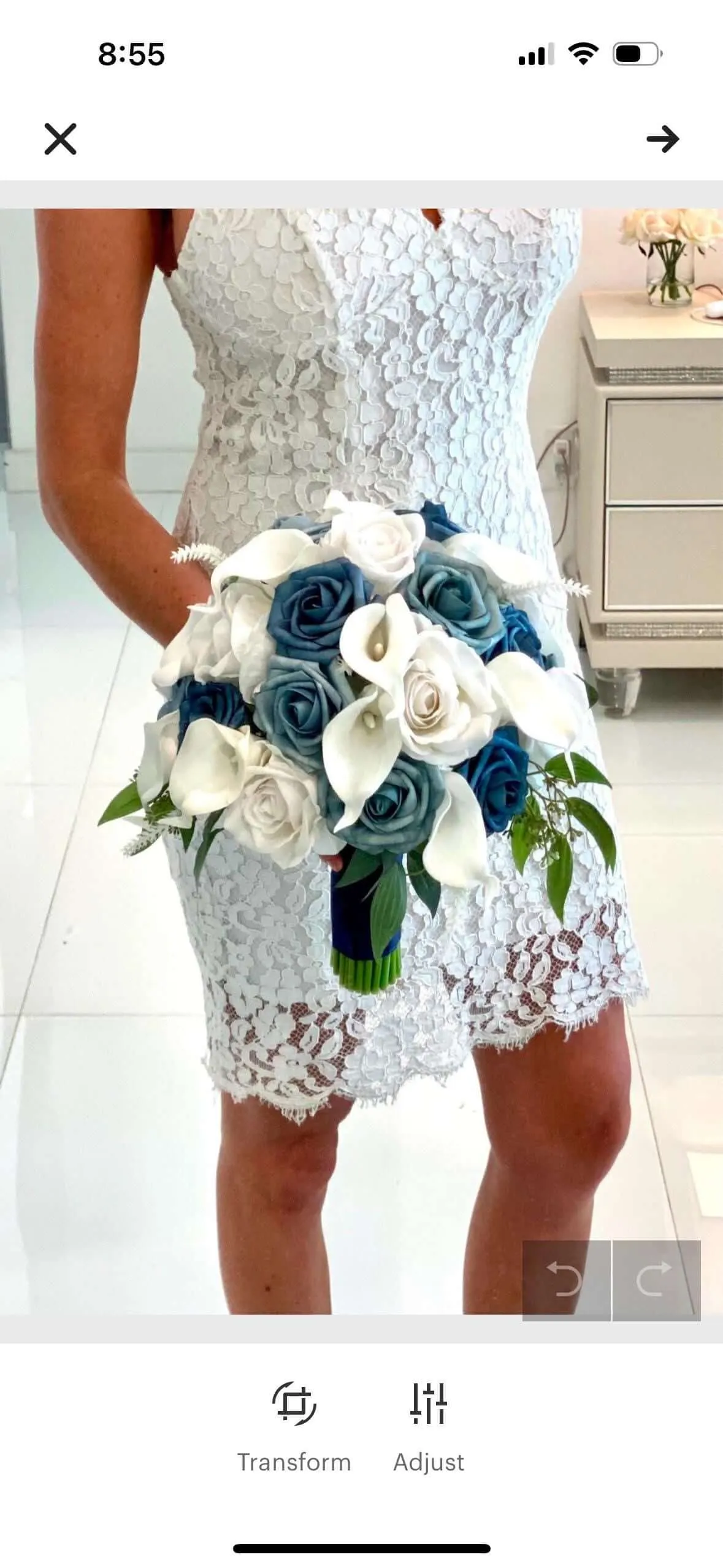 Steel Blue, Light Blue and White Wedding Flower Package