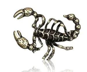 Stunning gold plated vintage look solid scorpion christmas brooch cake pin c13