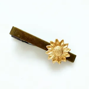Sunflower Tie Clip / Brass