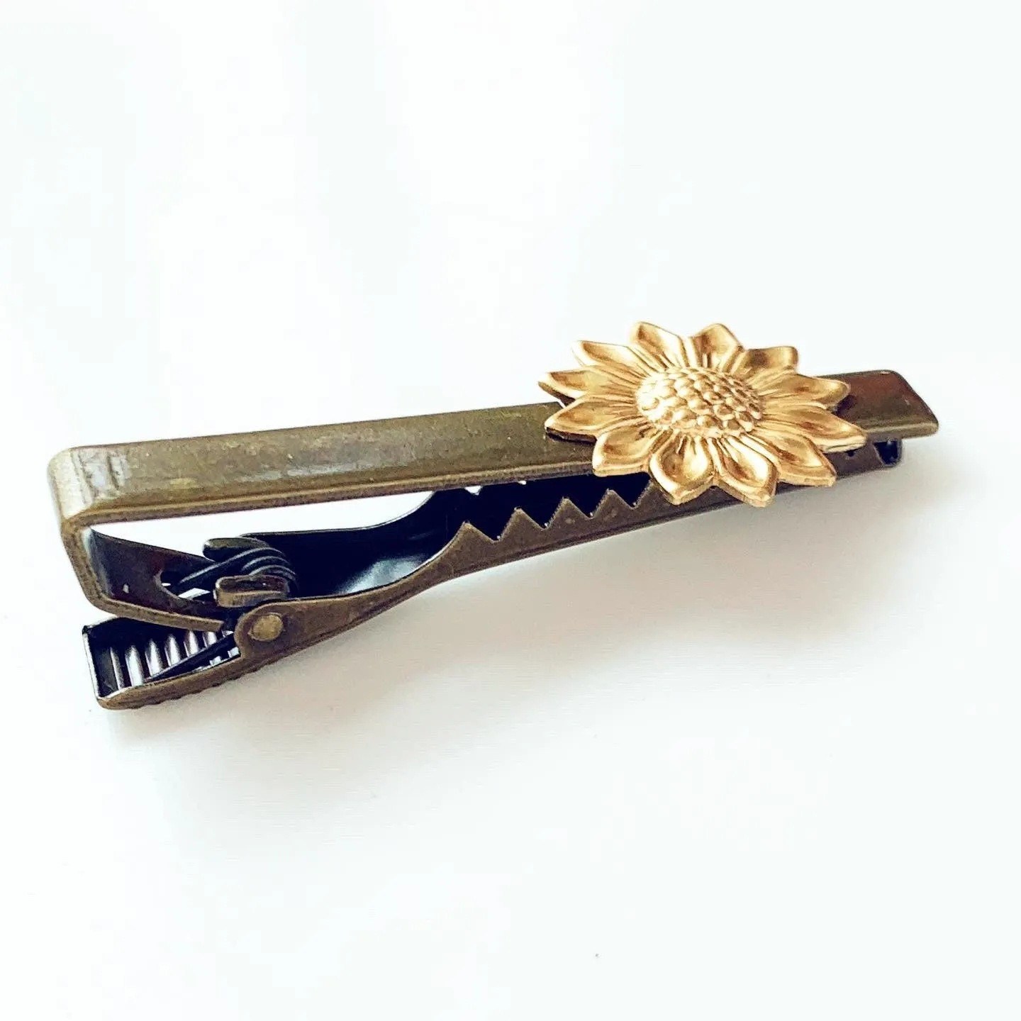 Sunflower Tie Clip / Brass