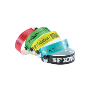 SuperBand® Custom Plastic Wristbands 3/4" Imprinted 400P Snap Closure (500/Box)