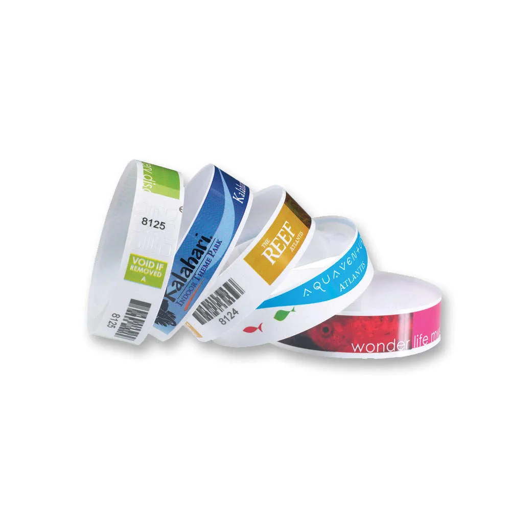 SureImage® Custom Full-Color Plastic Wristbands, 3/4", Adhesive Closure (1000/Box)
