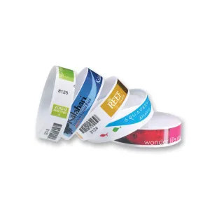SureImage® Custom Full-Color Plastic Wristbands, 3/4", Adhesive Closure (1000/Box)