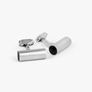 THOMPSON Cylinder Cufflinks In White Bronze plated Base Metal With Black Enamel
