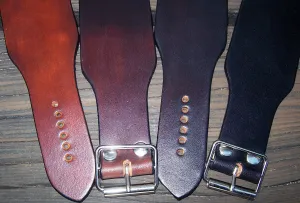 Two Inch Wide Leather Wristbands | Adjustable