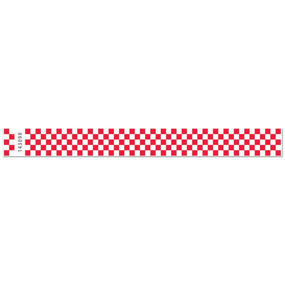 Tytan-Band® Expressions Tyvek Wristbands 1" Checkerboard Design TX03 (500/Pack)