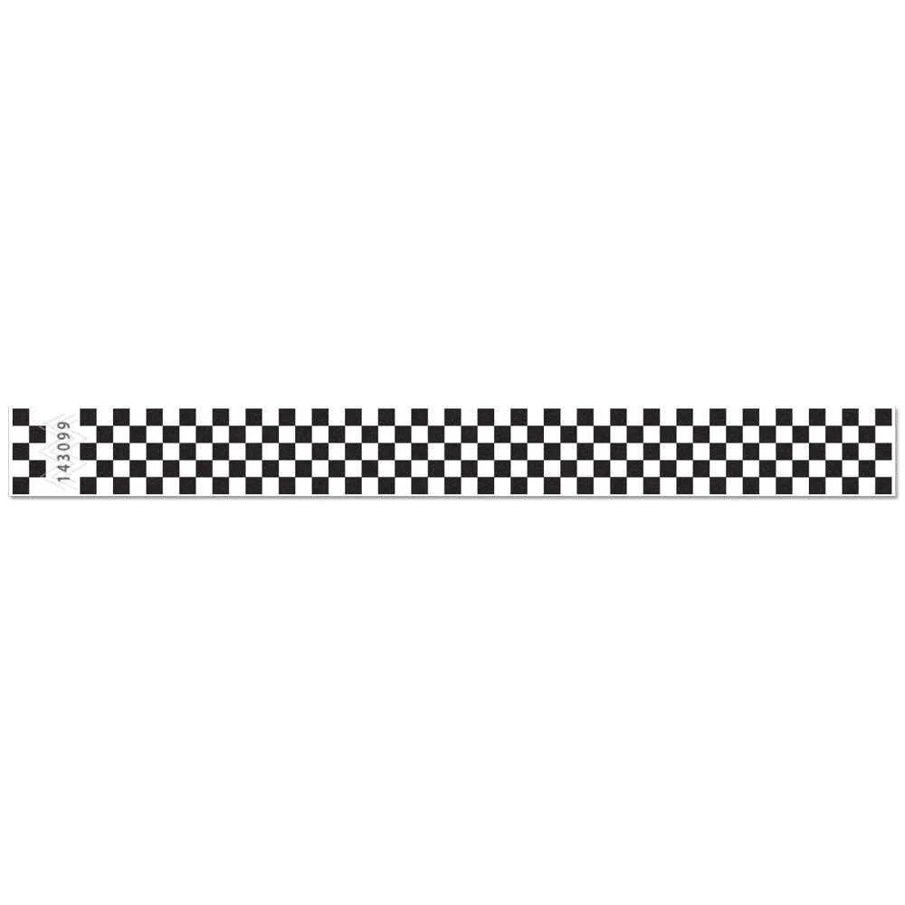 Tytan-Band® Expressions Tyvek Wristbands 1" Checkerboard Design TX03 (500/Pack)