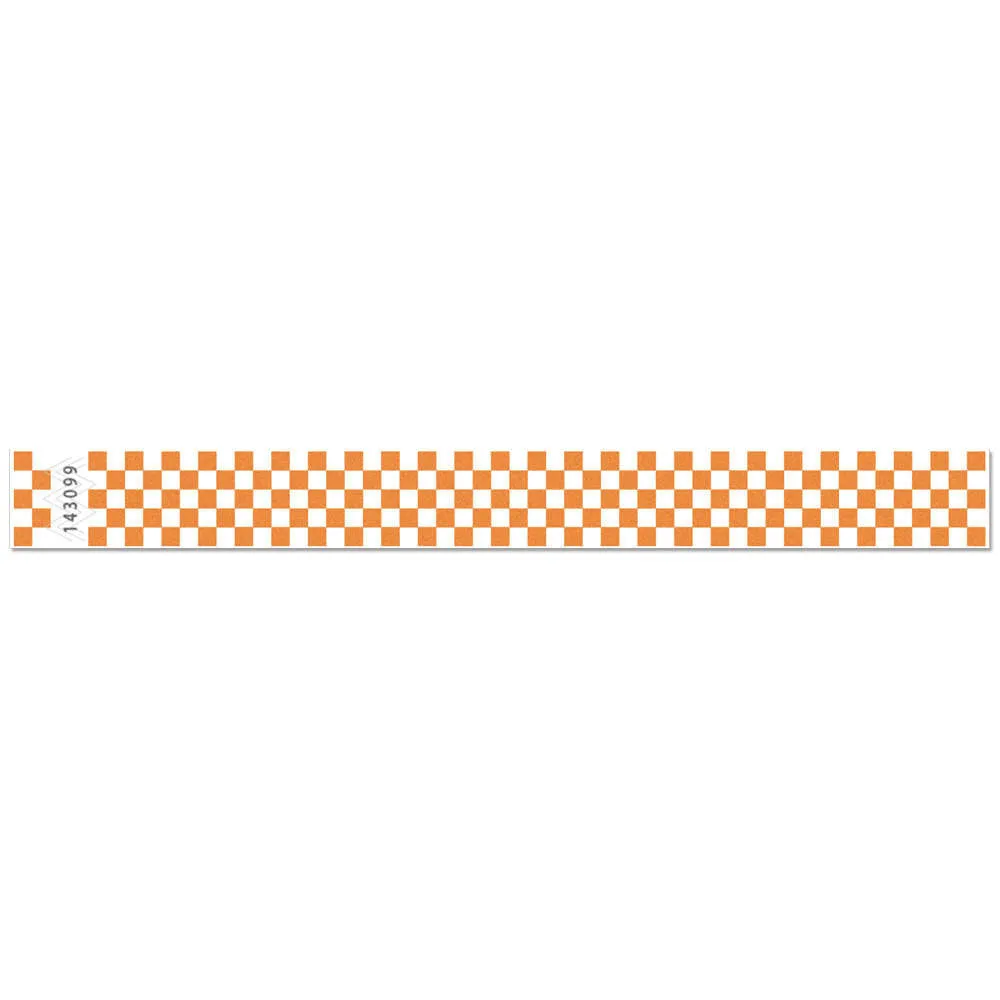 Tytan-Band® Expressions Tyvek Wristbands 1" Checkerboard Design TX03 (500/Pack)
