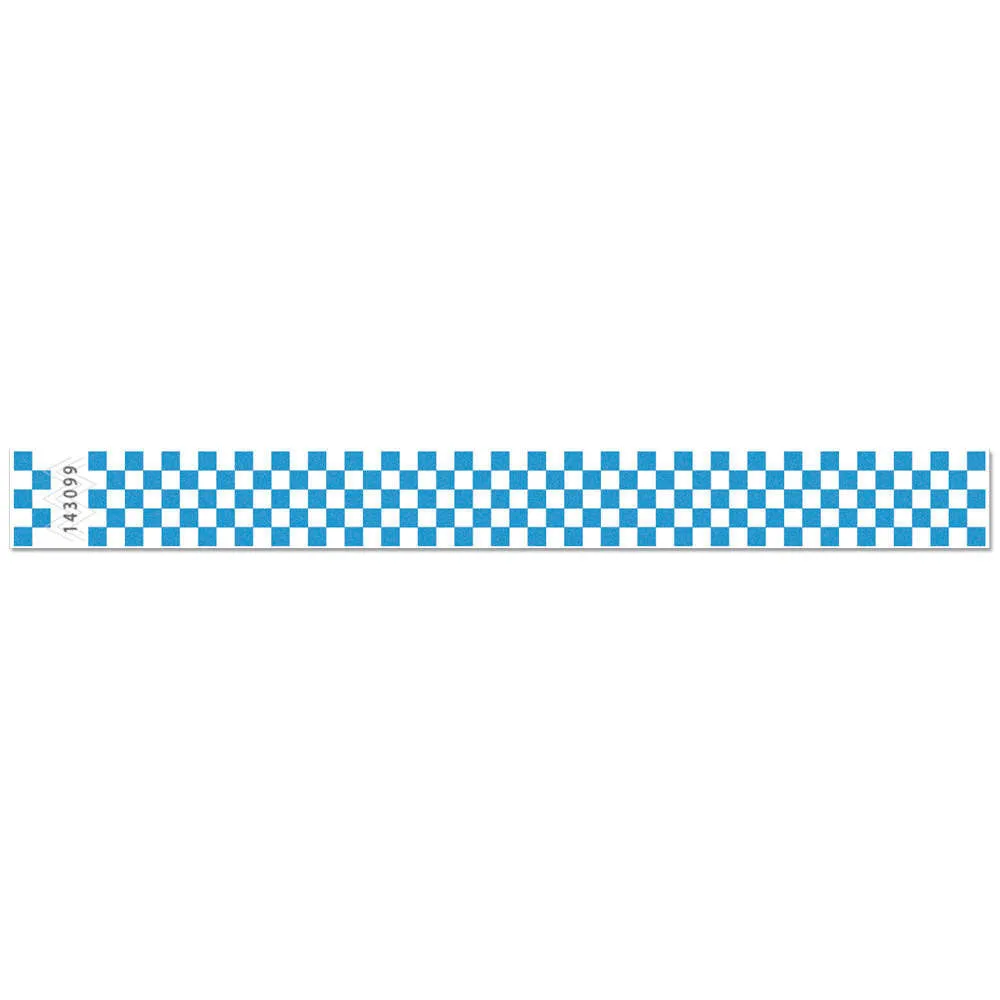 Tytan-Band® Expressions Tyvek Wristbands 1" Checkerboard Design TX03 (500/Pack)