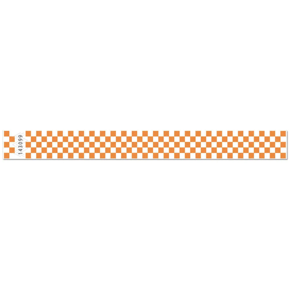 Tytan-Band® Expressions Tyvek Wristbands 1" Checkerboard Design TX03 (500/Pack)